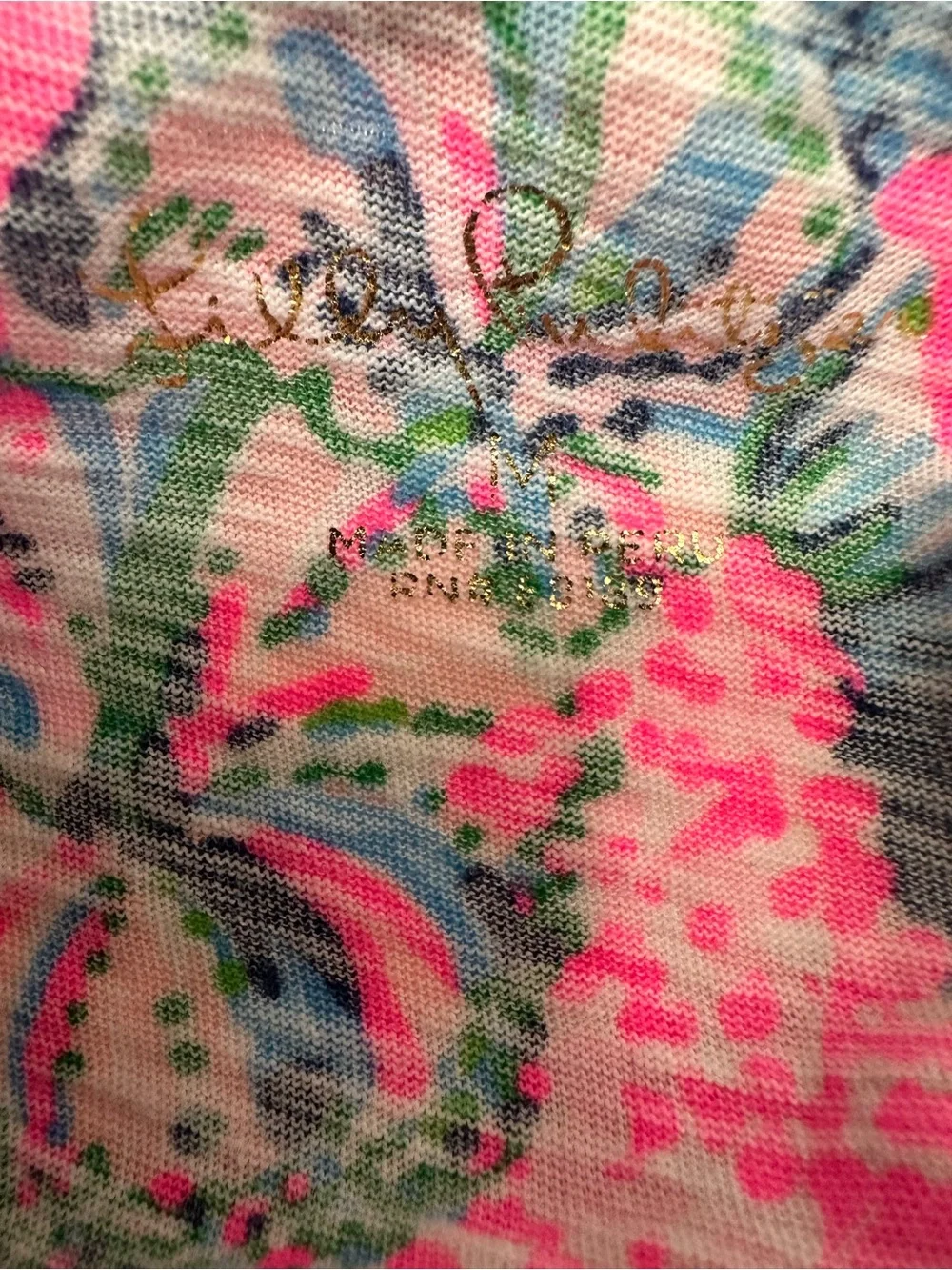 Lilly Pulitzer Etta Navy, Hot Pink & Green Floral Short Sleeve Tee - Picture 2 of 9